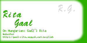 rita gaal business card